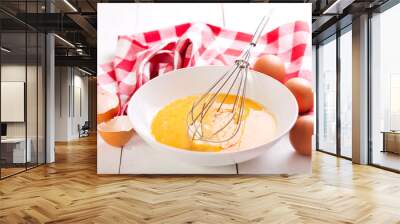 raw eggs in bowl Wall mural