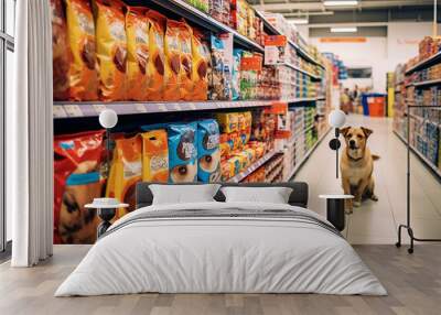 Pet product for sale in pet shop. Wall mural