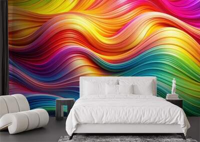 Abstract background of colorful metafluid waves with dynamic movement, metafluid, waves, colorful, abstract, background Wall mural