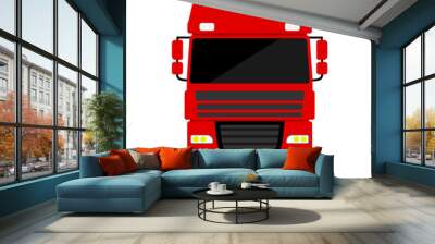 truck red flat icon. vector illustration Wall mural