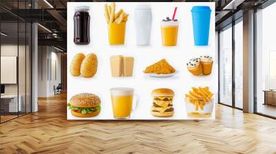 Unhealthy products. food bad for figure, skin, heart and teeth  Wall mural