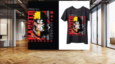 Anime t shirt design Wall mural