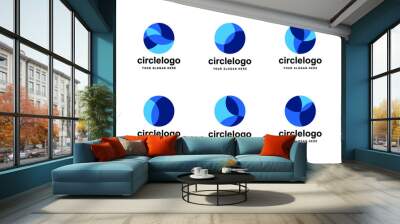 Logo Design, Vector design elements for your company logo, abstract blue icon. Modern logotipe, business corporate template. Wall mural