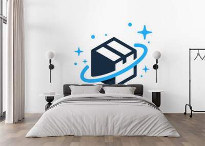 Box Planet Icon Logo Design Element Wall mural