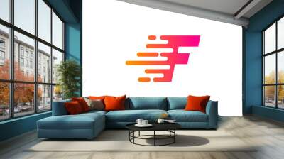 Initial Letter F Fast Logo Design Template Wall mural