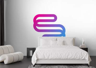 initial letter s infinity line logo design element Wall mural