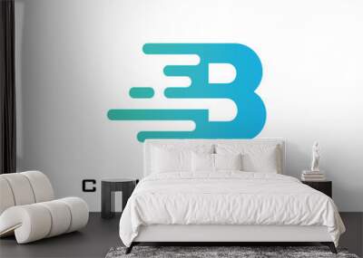 Letter B Modern Fast Motion Effect Logo Wall mural