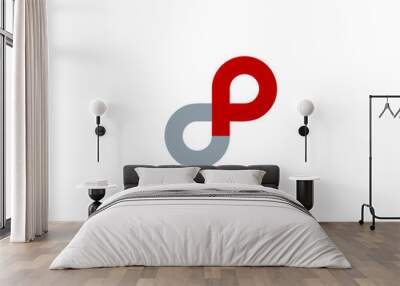 Letter P Infinity Loop Initial Logo Design Element Wall mural