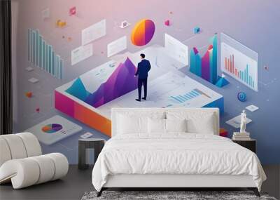 AI Generated-illustrations for the concept of physics on the topic of Market Analysis Insights. Wall mural