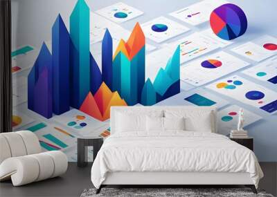 AI Generated-illustrations for the concept of physics on the topic of Market Analysis Insights. Wall mural