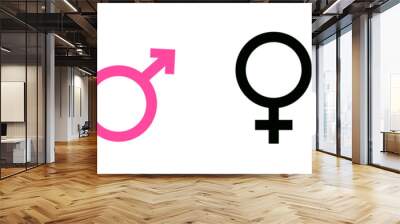 Gender symbol pink, blue and black icon. Wall mural