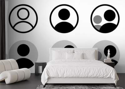 Anonymous user portrait vector icon concept designs set Wall mural