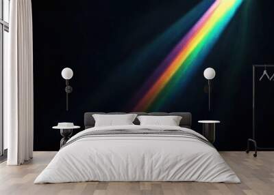 Glowing rainbow light beams create a vibrant and colorful minimalist background design Wall mural