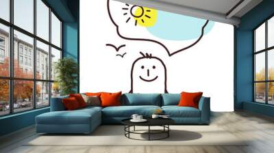 very optimistic cartoon man Wall mural