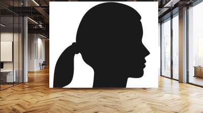 Female face profile silhouette Wall mural