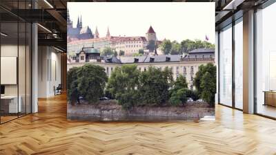 Wonderful view of the main sights of Prague. Beautiful and hospitable Prague. The best city for tourism and recreation. Stock photo. Wall mural