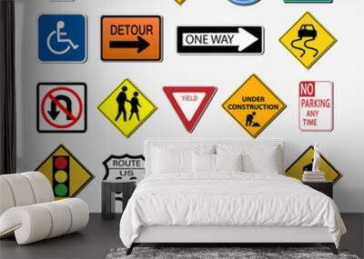 Road Signs Illustration Wall mural