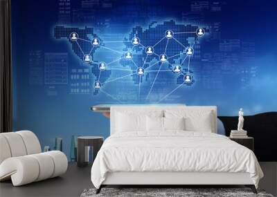 Business and social network Wall mural