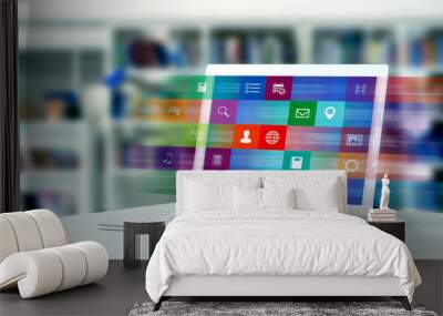 internet application on laptop Wall mural