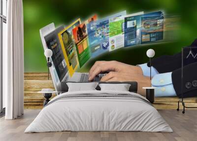 Internet Concept on Laptop Wall mural