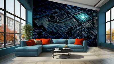 Internet secure data processing concept Wall mural