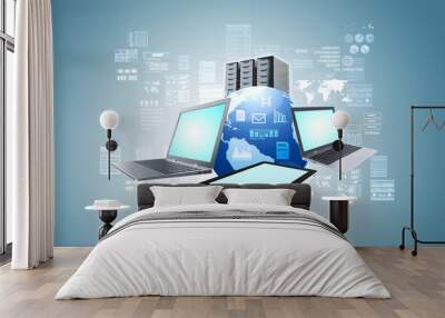 Internet Smart Phone Application icon Wall mural