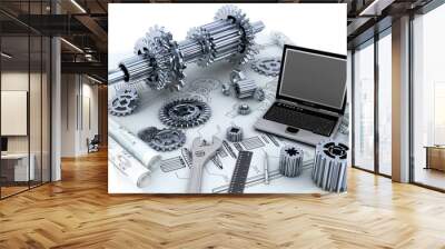 Mechanical engineering Technology concept Wall mural