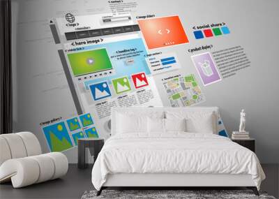 Website design and development project conceptual image Wall mural