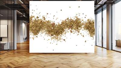 Crushed dry basil leaves on isolated background Wall mural