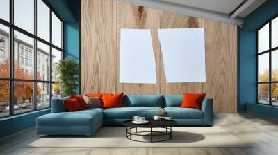 half torn blank white sheet Wall mural