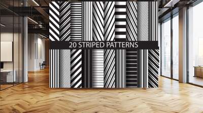 20 black and white  striped patterns Wall mural