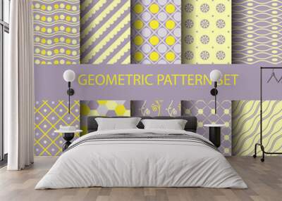 yellow and purple geometric set 2 Wall mural