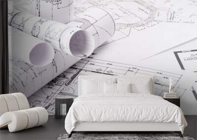 construction drawing Wall mural