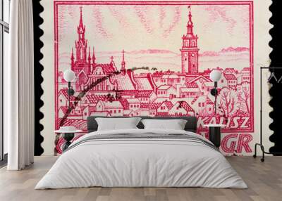 Postage Stamp Wall mural