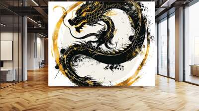 black dragon background Wall mural