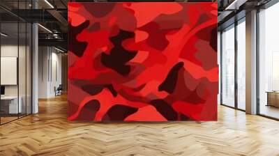 red camouflage background | generative AI Wall mural