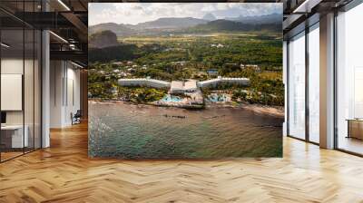 Vieux Fort, Saint Lucia - 10-16-2022: Aerial view of the Coconut Bay Beach Resort and Spa. Wall mural