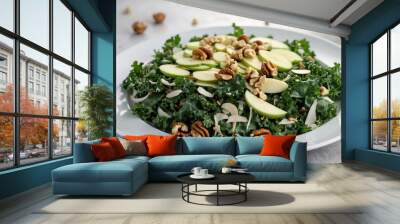 Fresh and Healthy Vegetable Salad on a White Plate
 Wall mural