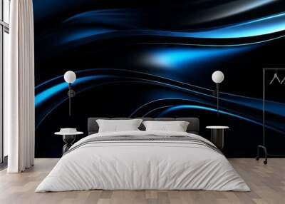 modern black and blue abstract background with a minimalistic design. Generative ai Wall mural