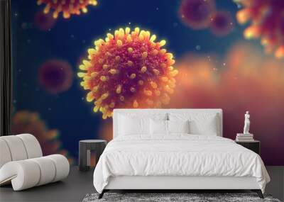 Viral hepatitis infection is caused by the hepatitis virus that leads to liver inflammation and damage. Hepatitis B,C and D viruses can cause chronic and long lasting infections Wall mural