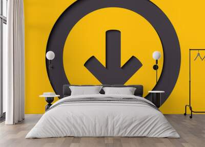 Down arrow icon - web illustration Wall mural