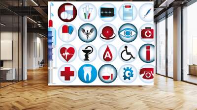 Set of medical icons Wall mural