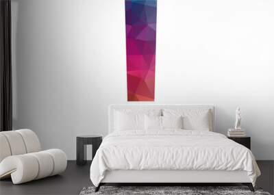 low poly exclamation icon Wall mural