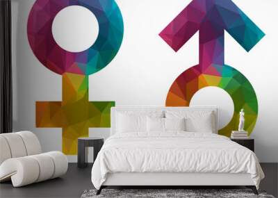 male and female poly icon Wall mural