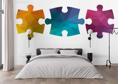 puzzle poly icon Wall mural