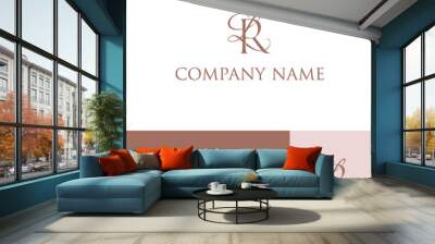 Initial LR beauty monogram and elegant logo design. Wall mural