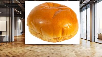 Freshly baked brioche bun isolated on white. Wall mural