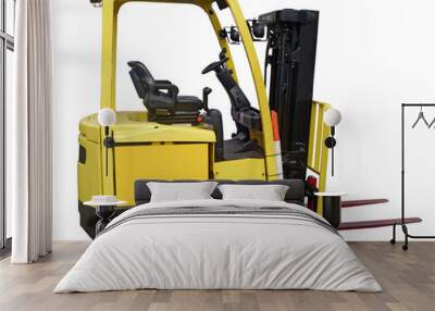 Isolated industrial yellow forklift. Wall mural