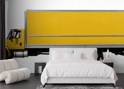 Isolated yellow freight truck and cab. Wall mural