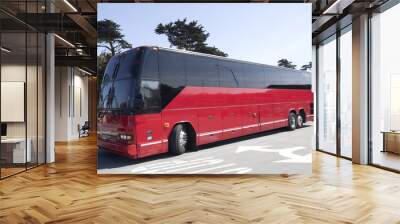 Red Tour Bus Wall mural